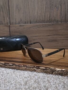 Chanel Quilted Leather Sunglasses